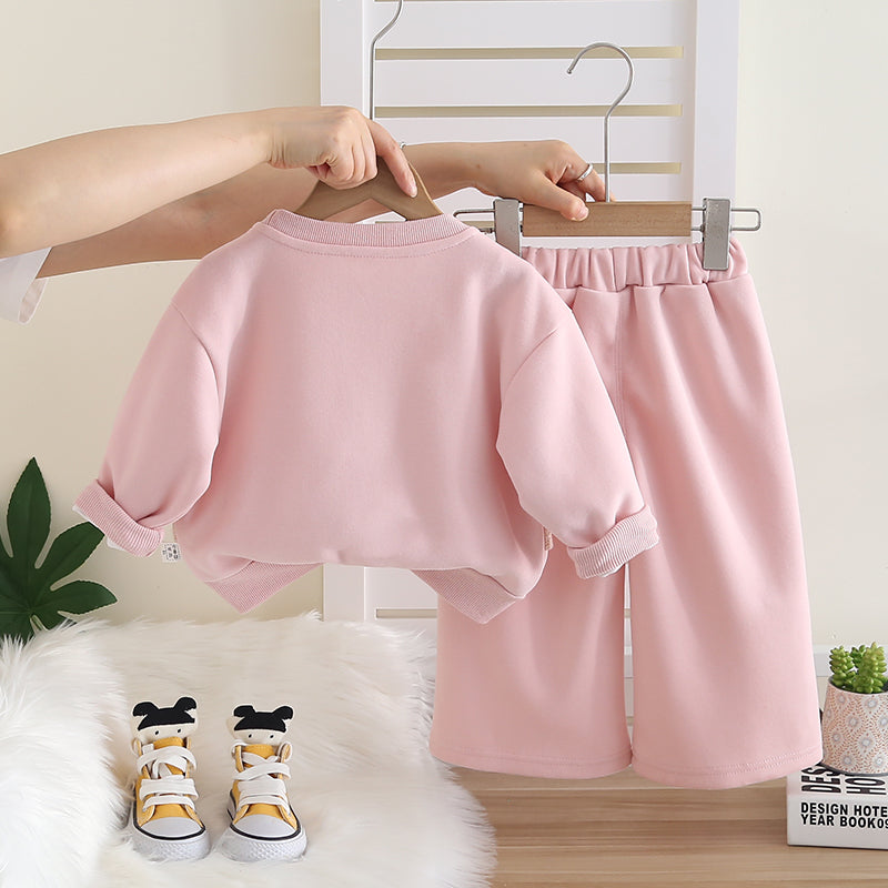 Girls Pink Pearl Bow Top & Pants Set (1–6 Years)