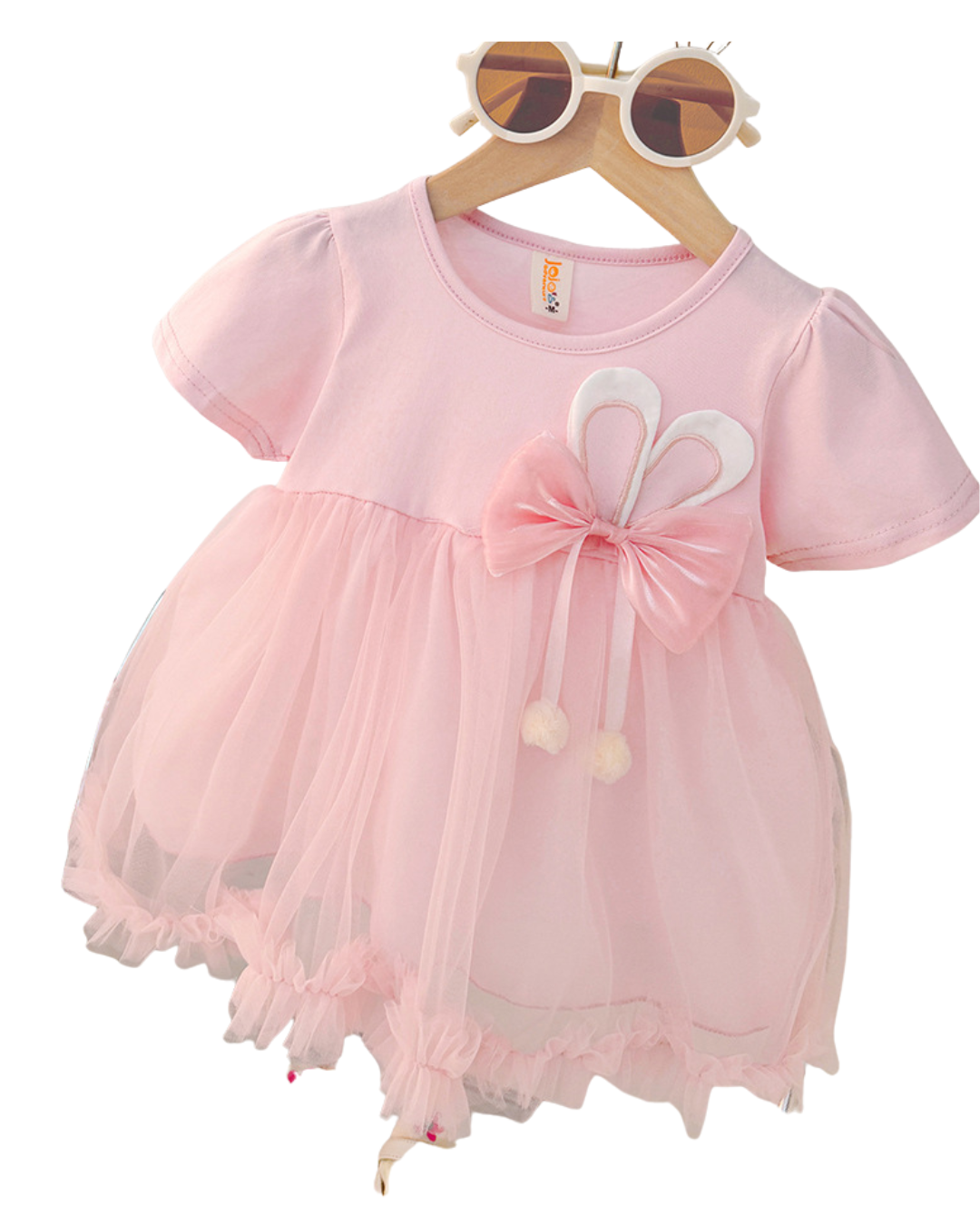 Girls Blue Net Bow Party Dress – Kominz Junior