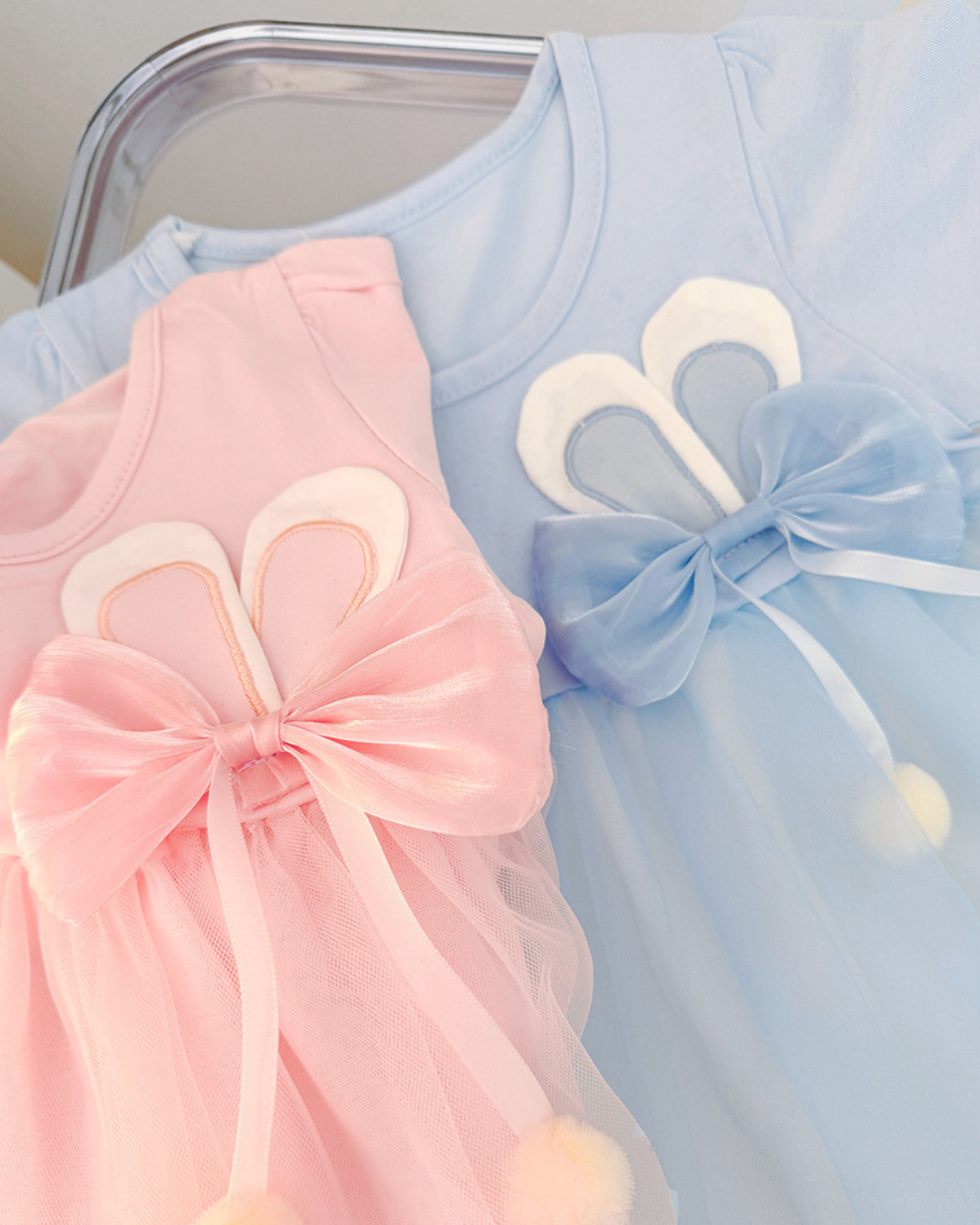 Girls Blue Net Bow Party Dress – Kominz Junior