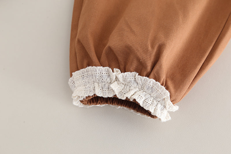 Girls Cream Shirt & Brown Pant Set – Kominz Junior 1-6