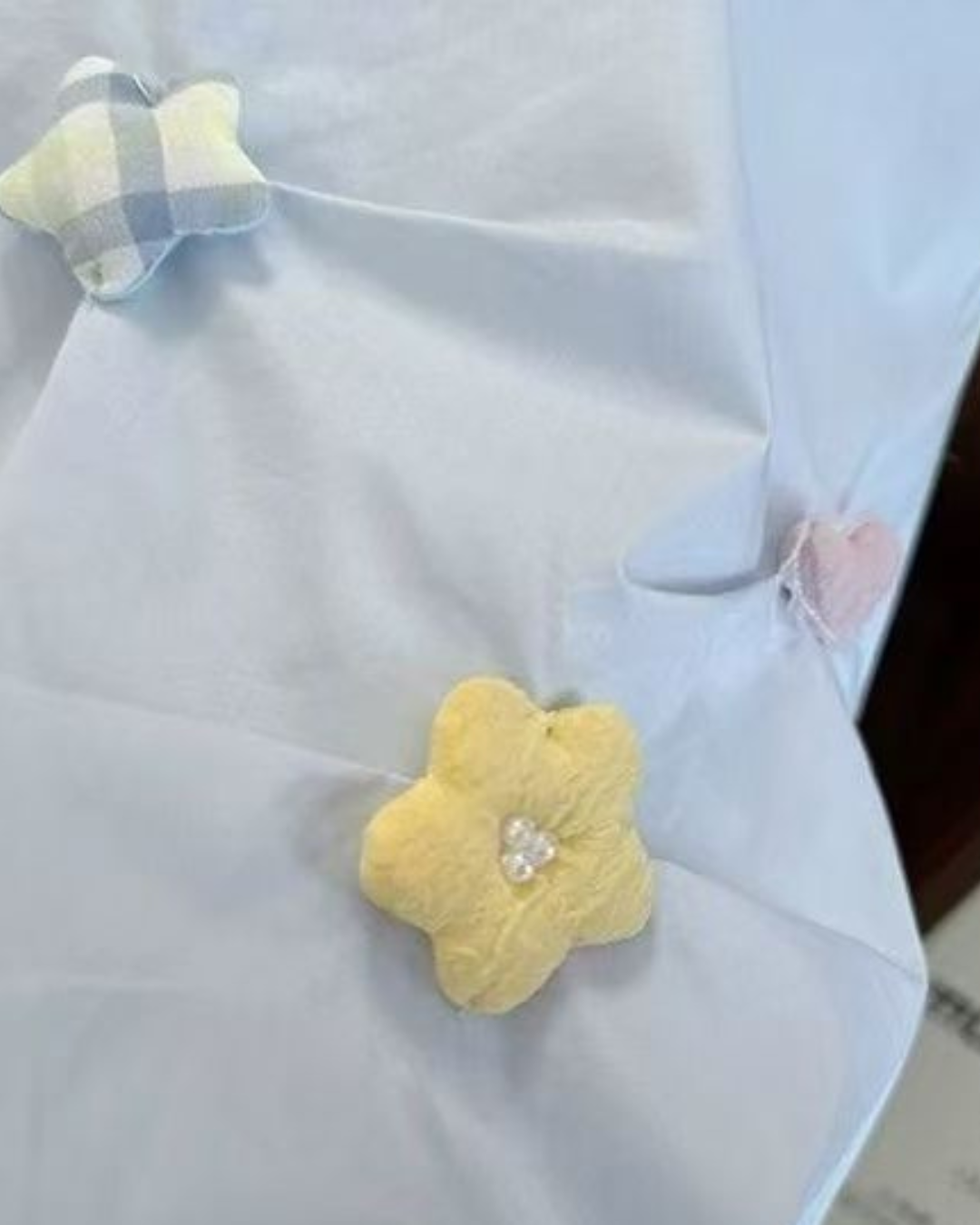 Kominz Junior – Girls Sky Blue Heart & Flower Sleeveless Dress (1–4 Years)